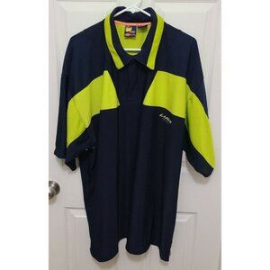 Vtg Y2K Lugz Sport Mens Short Sleeve Vented Polo Shirt Blue Polyester Size XL